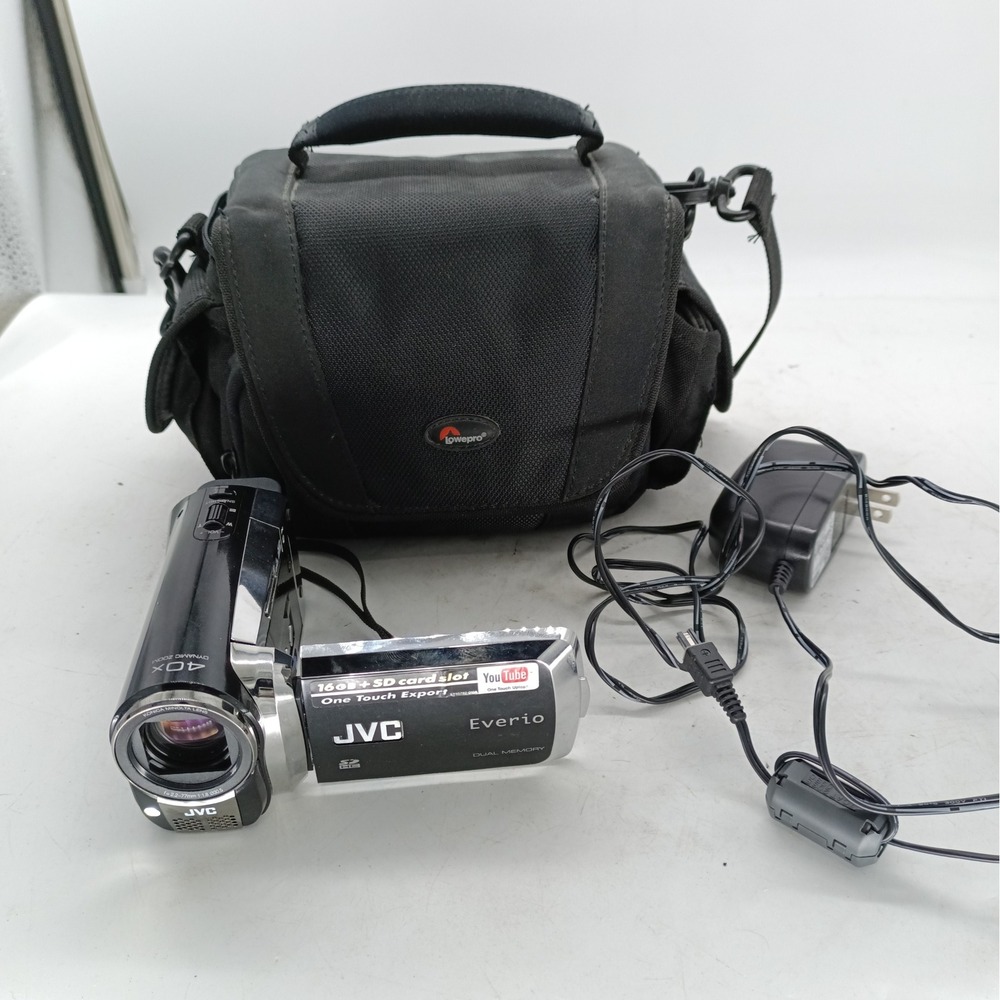 JVC Everio GZ-MS130BU Digital Camcorder Black 40x Zoom Bundle Lowepro Bag a8